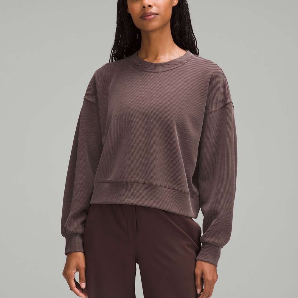Lululemon Ribbed Softstreme Perfectly Oversized Cropped Crew Pullover